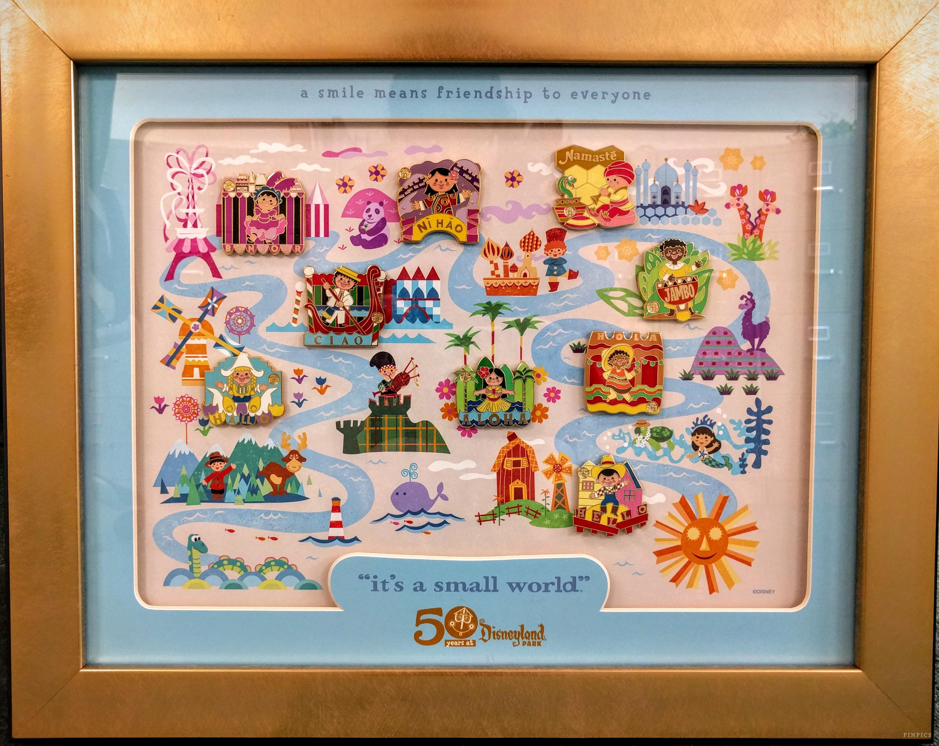 DLR - it's a small world 50th Anniversary - a smile means friendship to everyone Framed Set