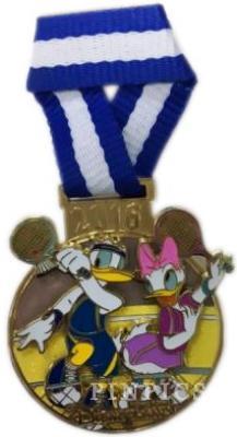 HKDL - Donald and Daisy - Ping Pong - Table Tennis - Medallion - Athletic - Sports