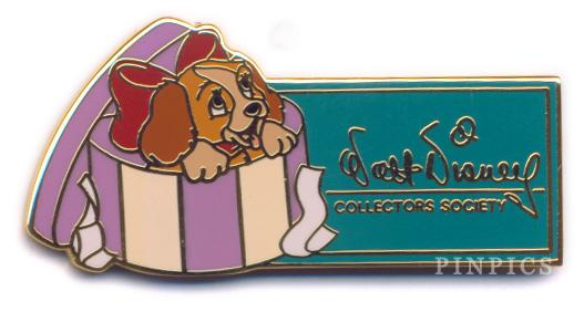 Lady - Lady and the Tramp - Walt Disney Collectors Society - Hat Box Membership Pin