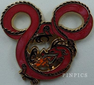 WDI - Mickey Mouse Head Fire Breathing Dragon - Pearlized Red