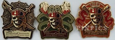 WDW - Disney's Pirates of the Caribbean - Movie Logos - Boxed 3 Pin Set