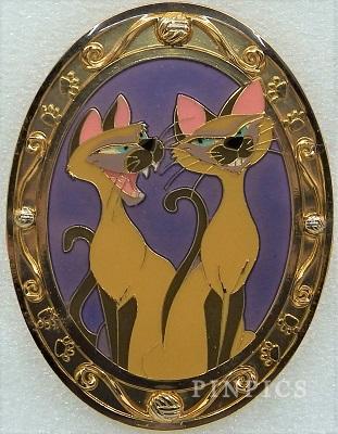 WDI - Si and Am - Gold Frame - Portrait - Cat - Lady and the Tramp - D23