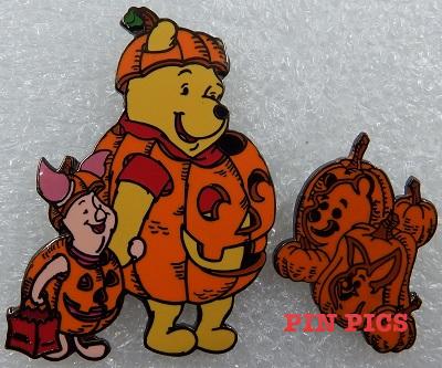DLR - Pooh & Piglet & Carved Pumpkins - Halloween Set