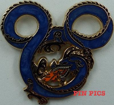 WDI - Mickey Mouse Head Fire Breathing Dragon - Pearlized Blue