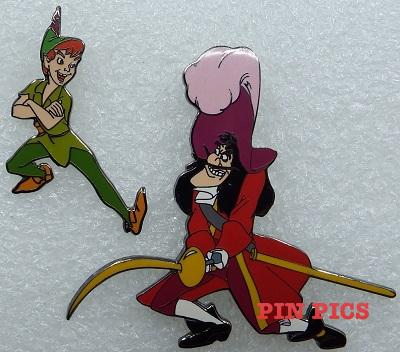 DLR - Memorable Moments - Peter Pan and Captain Hook in Battle (2 Pin Set)