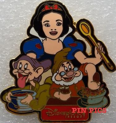 DL - Snow White, Dopey, Doc - Snow White and the Seven Dwarfs - Annual Passholder Dining Series Pin 2 - Spoon