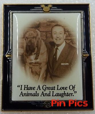 WDW - Walt Disney, Hound Dog - Laughter Quote - With Walt Framed Pin Series #3