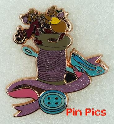Loungefly - Jaq and Gus the Mice Dancing on Thread Spool - Cinderella - Mystery - Needle, Button, Glass Slipper