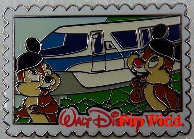 WDW - Chip and Dale with Monorail - Postcards - Deluxe Starter