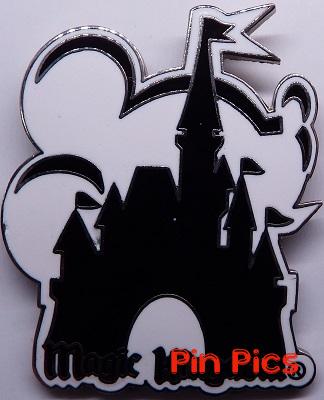 WDW - Mickey & Cinderella's Castle - Magic Kingdom - Mystery Pin #5 - Black & White