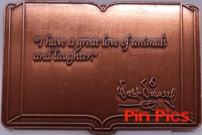 Disney Auctions - Walt Disney Book Quotation (...Love Of Animals And Laughter)'