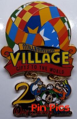 WDW - Mickey Mouse, Donald Duck & Goofy - Millennium Village 2000 - Dangle