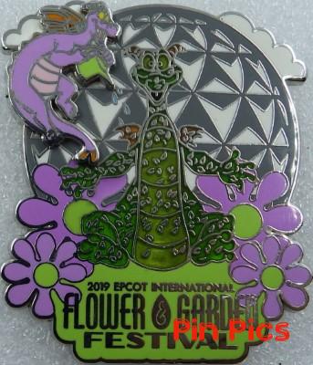 WDW - Figment - Flower & Garden Festival 2019 - Topiary - Purple Flowers - Spaceship Earth