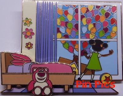 Lotso - UP - Pixar Character Cameos - Toy Story - Carl's House with Balloons