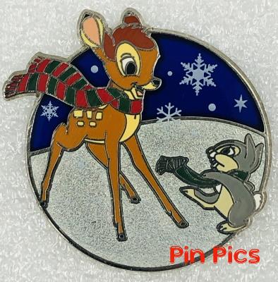 Bambi and Thumper - Ice Skating - Holiday - Snowflakes