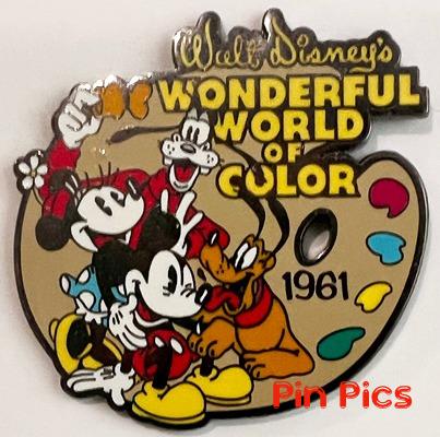 DIS - Mickey, Minnie, Pluto, Goofy - Walt Disney's Wonderful World of Color - 1961 - 100 Years of Dreams - Pin 33