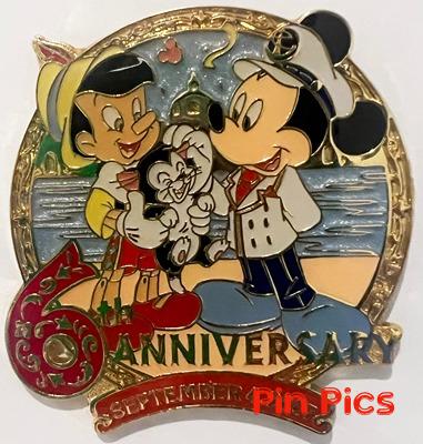 TDR - Mickey, Pinocchio & Figaro - 6th Anniversary - TDS