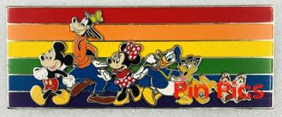 Mickey, Minnie, Donald, Pluto, Goofy, Chip and Dale - Rainbow