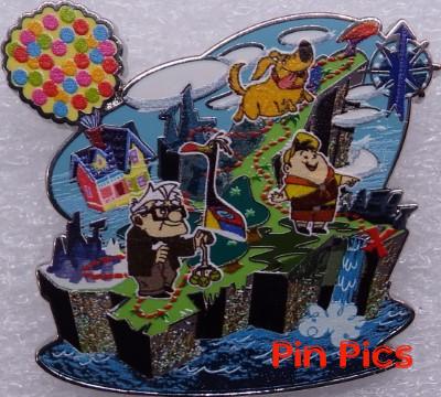 Carl, Kevin, Russell, Dug, House - Paradise Falls Map - Pixar UP Booster