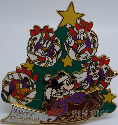 M&P - Mickey, Minnie, Donald, Daisy, Goofy & Pluto - Christmas Tree & Sleigh - Christmas 2003