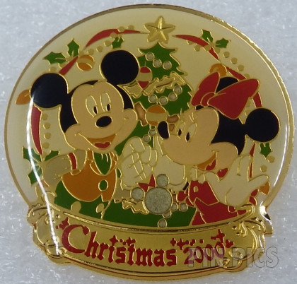 TDR - Mickey & Minnie Mouse - Snow Globe - Christmas 2000 - TDL