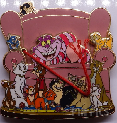Disney Cats on Chair - Cheshire, Dinah, Figaro, Marie, Berlioz, Toulouse, Duchess, O'Malley, Lucifer and More