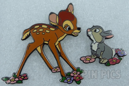 Bambi & Thumper on Flowers Set