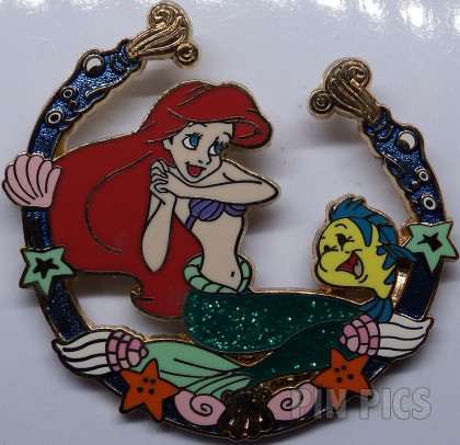 Little Mermaid - Ariel Shell Border with Flounder