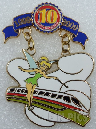 WDW - Tinker Bell with Monorail - Disney Pin Trading - 10th Anniversary 