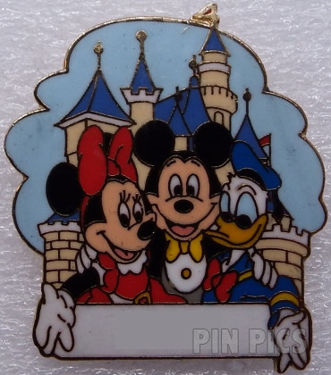 WDW - Mickey, Minnie & Donald - Name Pin with Three Park Logos