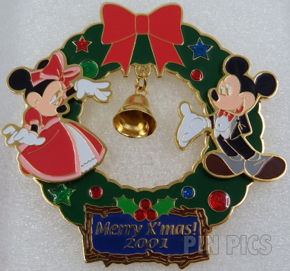 M&P - Mickey & Minnie Mouse - Wreath - Christmas 2001