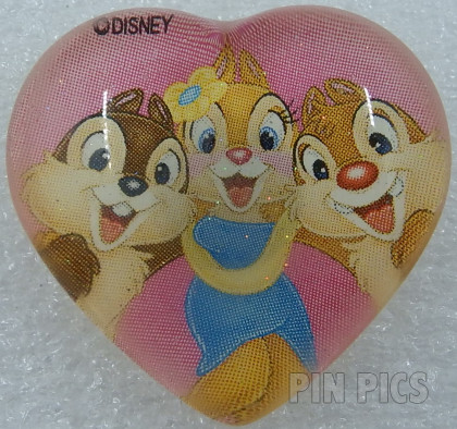 JDS - Clarice, Chip & Dale - Pink Heart - Dome