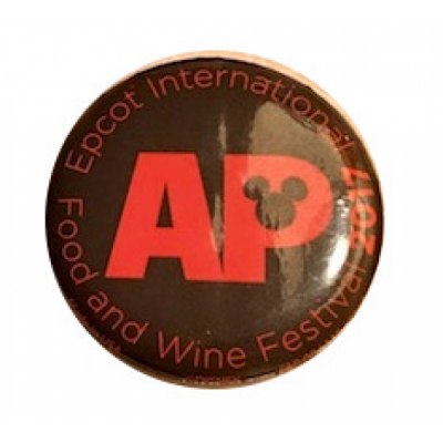 WDW - EPCOT International Food and Wine Festival 2017 AP Black and Red Button