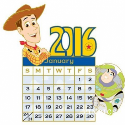 DSSH - Woody and Buzz Lightyear -  Toy Story - January - Pixar - Calendar