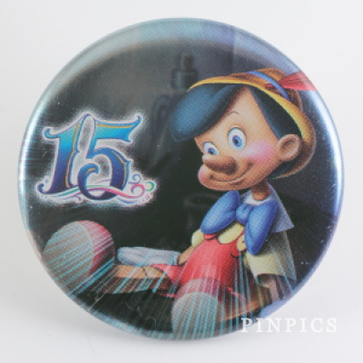 TDS 15th Anniversary - The Year of Wishes - Pin and Button set - Pinocchio button only