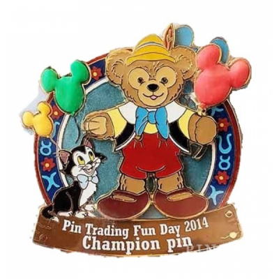 HKDL - Pin Trading Fun Days 2014 - Duffy as Pinocchio and Figaro Champion Pin
