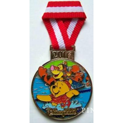 HKDL - Winnie the Pooh and Tigger - Swimming - Medallioin - Athletic - Sports