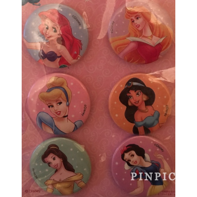 Button Set - 6 Disney Princesses
