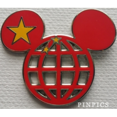 Mickey Icon China Flag Lattice Pin