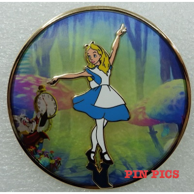 Artland – Alice in Wonderland and White Rabbit  – Pin On Glass Series