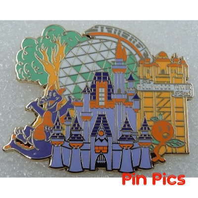 DIS - WDW - D23 - Disney Parks Around the World - Spaceship Earth - Figment - Orange Bird - Castle - Hollywood Tower Hotel
