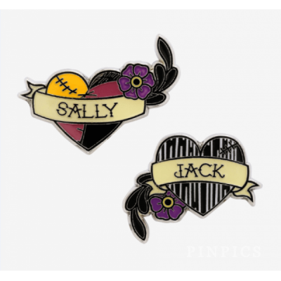 Loungefly - Jack & Sally Hearts pin set