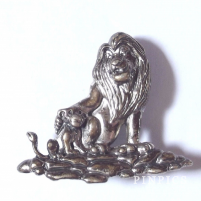 Sterling Silver Lion King Mufasa and Simba Brooch