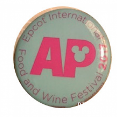 WDW - EPCOT International Food and Wine Festival 2017 AP Blue and Pink Button