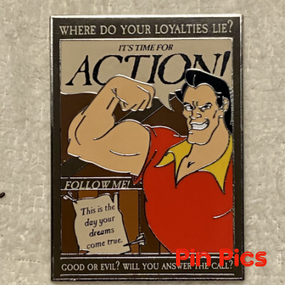 WDW - Gaston - Recruitment Poster - Heroes vs Villains - It's Time for Action Follow Me - Beauty and the Beast