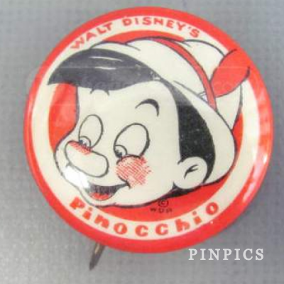 Walt Disney's Pinocchio vintage button