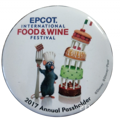 WDW - 2017 EPCOT International Food and Wine Festival AP Remy Leaning Tower of Pisa Button