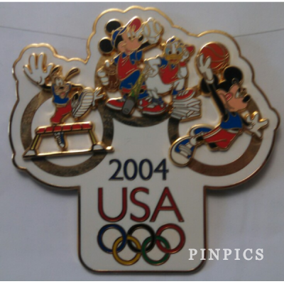 WDW - Mickey, Minnie, Goofy & Daisy - Multisport - USA Olympic Logo 2004 - Jumbo - Artist Proof