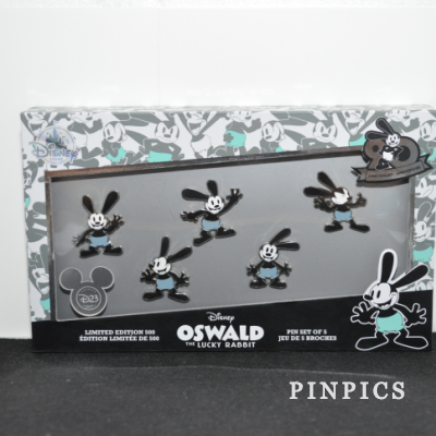 DS - D23 - 90th Anniversary Oswald The Lucky Rabbit - 5 Pin Box Set