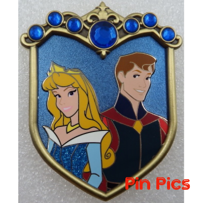 WDI - Aurora in Blue and Prince Phillip  - Couples Crest - Prince Princess - Sleeping Beauty